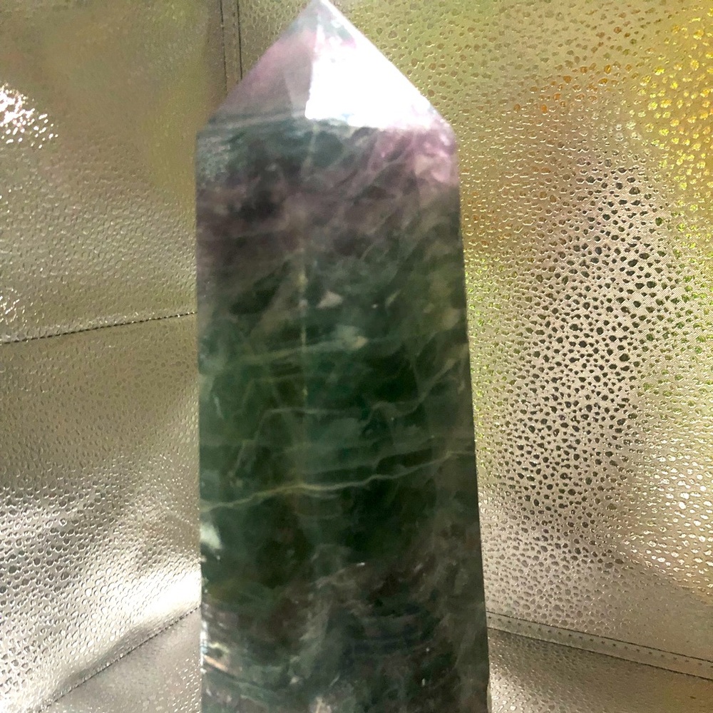 Amazing rainbow fluorite tower 7.23lbs